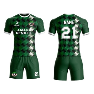 Maillot de football pas cher style sport sublimation Style vierge personnalisé vêtements de sport de football bleu rouge kit pour jeunes hommes - Product Image 5