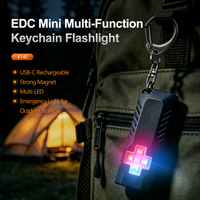 Lampada da Lavoro Magnetica COB, Torcia Portatile con Portachiavi, Luce di Emergenza Ricaricabile, Torcia Tascabile EDC per Viaggi