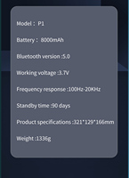 Enceinte mobile KTV sans fil innovante P1-1, 40W de puissance, batterie 8000mAh, pour fêtes et soirées à domicile