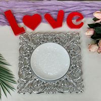 Assiettes de présentation en plastique creuses carrées style nordique, de grande valeur, pour banquets européens et américains, décoration de mariage, vente en gros