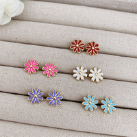 Boucles d'oreilles en cuivre plaqué en or 18 carats avec plusieurs styles et plein de fleurs en zircon Nouveau design pour un usage quotidien