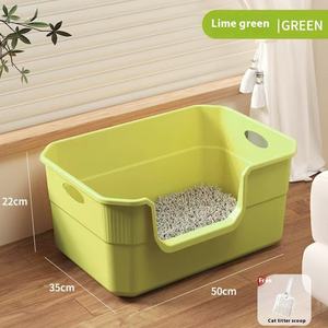 Caja de arena para gatos de gran tamaño, caja de arena para gatos abierta semicerrada a prueba de salpicaduras, caja de arena para gatos extra grande gigante - Product Image 6