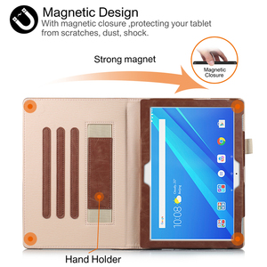 Funda magnética con bolsillo para <span class=keywords><strong>Lenovo</strong></span> Tab M10, <span class=keywords><strong>TB</strong></span>-<span class=keywords><strong>X505F</strong></span>, 10,1 ", correa de mano, de cuero, para <span class=keywords><strong>Lenovo</strong></span> P10 <span class=keywords><strong>TB</strong></span>-X705F - Product Image 4