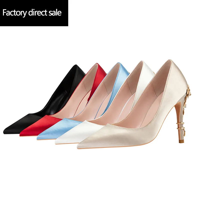 Sexy luxury Pointy Platform Bridal Shoes Pumps Satin Evening Party Prom Wedding Heels for Women Dress Shoes