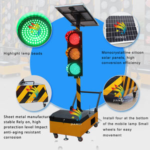 Crossroad 200mm WIFI Control inalámbrico Luz de señal de advertencia de tráfico solar móvil temporal portátil - Product Image 4