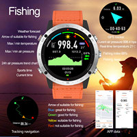 Reloj Inteligente de Pesca Profesional con Ícono de Pronóstico del Tiempo, Resistente al Agua 5 ATM, Acabado Premium Plateado, Proveedor de Alta Calidad
