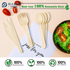 Yada Bán Buôn Số Lượng Lớn Phân Hủy Sinh Học Dùng Một Lần Bộ Đồ Ăn Bằng Gỗ Sinh Thái Thân Thiện Với Tùy Chỉnh Birchwood Dao Kéo Bằng Gỗ - Product Image 3