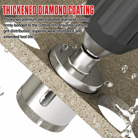 Foret diamanté auto-centrant BEILI avec goupille de centrage nickelée pour verre, marbre, carrelage en porcelaine, granit