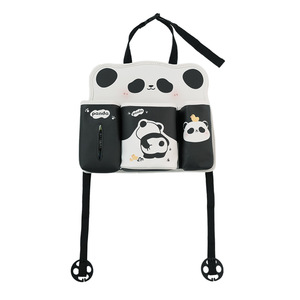 Panda Car <b>Storage</b> Bag Rear <b>Seat</b> Hanging Waterproof Leather Organizer With Trash Can For Car Interior - Product Image 5