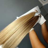 Cheveux humains Remy 100% russes de l'usine Dragonbeauty, 10-30 pouces, vierges, à pointe I, double épaisseur, pointes épaisses, blonds