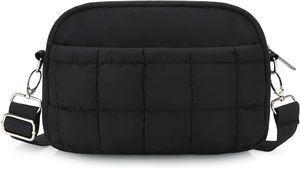 Custom Large Waterproof Fashion Women <strong>Black</strong> Nylon Shoulder Handbag with Zipper Closure Multiple Pockets Adjustable Crossbody <strong>Bag</strong> - Product Image 2