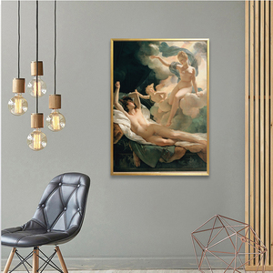 Decoración del Hogar Personalizada, Arte de Pared en Lienzo Pintado a Mano con Óleo, Pareja <span class=keywords><strong>Sexy</strong></span>, Cuadros de Desnudos Famosos - Product Image 4