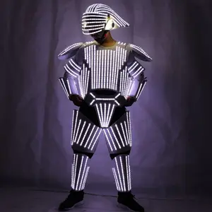 Светодиодные костюмы роботов для ночного клуба, светящаяся сценическая танцевальная одежда, костюмы и костюм с подсветкой, платье для шоу