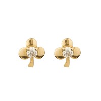 Einfache süße ausgefallene 18 Karat vergoldete S925 Sterling Silber Mini Zirkon Pflaume Blumen geformte Ohr stecker für Frauen