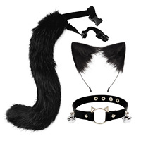 Ensemble de cosplay en fausse fourrure avec oreilles de chat et de renard, nouveau design, vente en gros, bandeau, queue, Halloween, Noël, anime cosplay