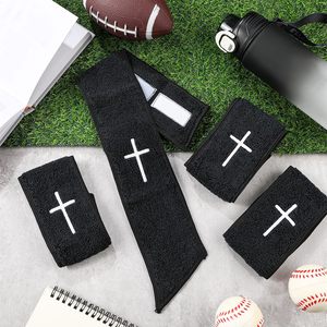 HUACHEN Fascia da Polso Regolabile in Microfibra Waffle con Logo Ricamato Personalizzato, MOQ Ridotto, 300-400gsm, per Football Americano - Product Image 5