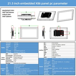 Tùy chỉnh 21.5 inch <span class=keywords><strong>Windows</strong></span> 10 Bảng điều khiển công nghiệp PC không thấm nước với độ sáng cao 800-1000 nits nhúng Bảng điều khiển gắn màn hình cảm ứng - Product Image 2