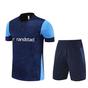 Uniformes de Fútbol de Verano, Conjunto de Entrenamiento de Manga Corta, Jersey 25/26 Marsella, Transpirable, Poliéster, Secado Rápido, Cuello Redondo, Unisex - Product Image 1
