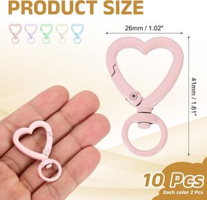 Heart Shape Swivel Buckles Zinc Alloy Spring <b>Snap</b> <b>Hook</b> Keyring Keychain Clip Hardware Accessories - Product Image 2