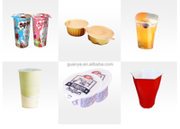Scelleuse de plateaux rotative pneumatique semi-automatique en acier inoxydable pour gobelets en papier et en plastique, pudding et bubble tea