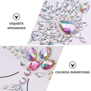 <span class=keywords><strong>Tatouage</strong></span> <span class=keywords><strong>temporaire</strong></span> réutilisable Rhinestone 3D auto-adhésif coussinets de mamelon autocollants cristal décalcomanies couverture de mamelon décorative pour les fêtes - Product Image 2