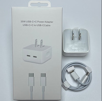 Chargeur rapide pliable PD35W 3.0 USB-C avec protection SCP et OTP, matériau ignifuge PC pour câble Type-C 17/16/15