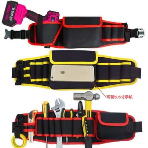 Electrician <b>Tool</b> Waist <b>Bag</b> With 15-19 Pockets Adjustable Strap Red Buckle Closure For <b>Tool</b> Storage - Product Image 1