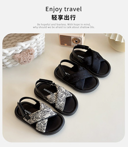 批发新设计夏季儿童沙滩鞋休闲男童女童平底凉鞋 - Product Image 5