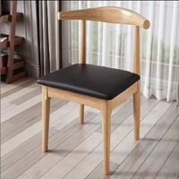 Chaise à dossier en bois massif style corne de vache, design nordique moderne et minimaliste, pour restaurant, tabouret de table à manger, usage commercial