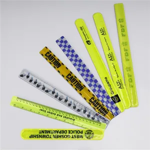 Pvc Reflecterende Slap Polsbandjes/Reflecterende Custom Slap Snap Band Armband Armband