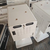 Meja Printer Modern dengan Kabinet Penyimpanan, Tugas Berat, Baja, Troli Bergerak, Ruang Acara Mobile