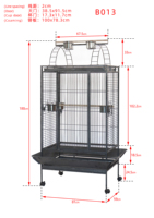 Cage à oiseaux Aier de taille moyenne, écologique, en fer, motif animalier, emballée en boîte, 81x59x180cm, 32KG, pour usage intérieur et extérieur
