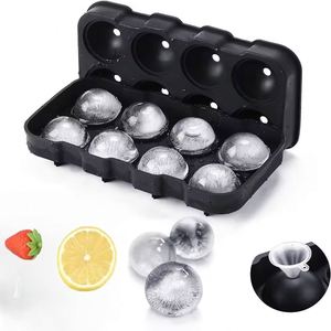 8-Color Silicone Ice Cube Tray Mold Ball Shaped Ice Ball <b>Maker</b> with Lid for Food Whiskey Chocolate for Ice <b>Cream</b> Tools - Product Image 1