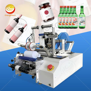 Machine d'étiquetage semi-automatique ORME pour bouteilles rondes en plastique, gobelets en papier, applicateur d'autocollants - Product Image 1