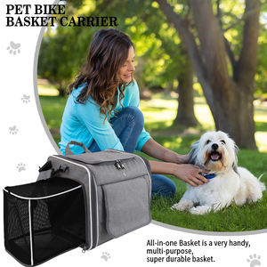 PETFULED köpek bisiklet sepeti su geçirmez high-end köpek bisiklet taşıyıcı örgü Windows ile katlanabilir köpek bisiklet taşıyıcı 12lbs SoftSided sepet - Product Image 5