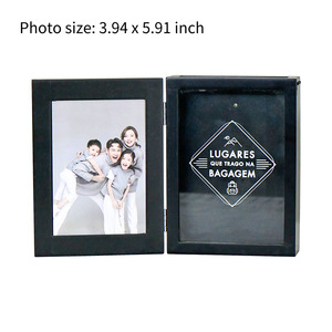 Sáng tạo thân thiện với môi gấp màu đen khung ảnh bằng gỗ với in UV và khắc laser cho triển lãm ảnh gia đình - Product Image 2