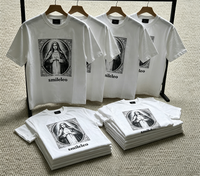 Camiseta de Hombre, Estampado Retro, Manga Corta, Holgada, Informal, Venta al Por Mayor