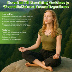 ステンレス鋼の禁煙防止蒸気不安緩和アロマセラピージュエリーエッセンシャルオイル鼻吸入器呼吸ネックレス - Product Image 5