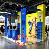 Stand d'exposition personnalisé 10x20 pieds avec structure en tube rond en aluminium, montage sans outils, portable, installation facile