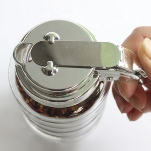 280ml di Vetro Trasparente Rotondo Shaper di Sale Zucchero Dispenser Olio con Nastro di Plastica Coperchio - Product Image 3