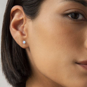 Toposh Classic Parel Oorbellen Zilver Bezel Setting <span class=keywords><strong>Labret</strong></span> Met Interne Draad Zirkoon Lichaam Sieraden Voor Kraakbeen Lip <span class=keywords><strong>Piercing</strong></span> - Product Image 6