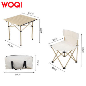 Table de camping pliante Woqi, en aluminium, rectangulaire, pour 4 personnes, portable, pour pique-nique et jardin - Product Image 2