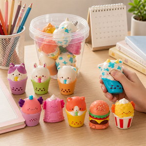 Wholesale Mixed Popcorn Burger Cup Squishy Set Soft Recovery PU Foam Decompression Toys Birthday Giveaways For Kids - Product Image 3