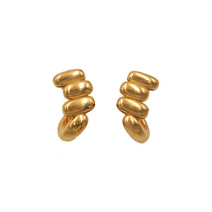 Huggie Earrings Gold Geometric Shape Titanium Steel Fashion Jewelry For Women - Product Image 5
