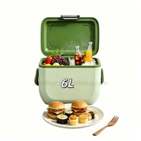 Mini glacière portable de camping 6L, couleur macaron, avec poignée, pour pique-nique et voyage