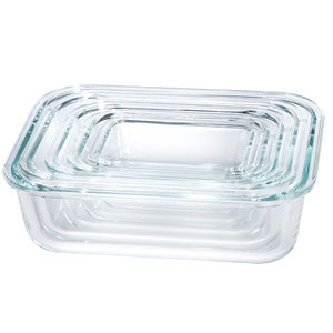 Vente en gros de récipient alimentaire en verre hermétique pour four à <span class=keywords><strong>micro</strong></span>-<span class=keywords><strong>ondes</strong></span> 400ml 640ml 950ml avec sac - Product Image 1