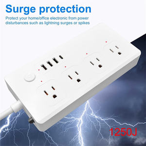 Polen 8-fach Steckdosenleiste mit 2 USB-Anschlüssen Europa Steckdose 6M Kabel Schwarz Weiß - Product Image 5