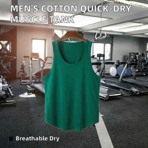 Chaleco Deportivo Casual para Hombre, Tejido 100% Algodón, Secado Rápido, Transpirable, Cuello Redondo, Bordado 3D, para Gimnasio y Running - Product Image 2