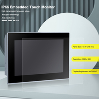 PC industriel à écran tactile sans ventilateur étanche IP66 10,1 pouces 1000 Nits Linux/Win 10 Moniteur industriel embarqué
