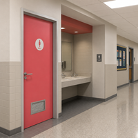 Porte de toilettes publiques pour écoles, porte intérieure personnalisée avec persiennes et quincaillerie